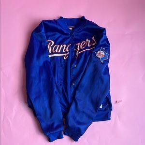 PINK Texas rangers satin bomber jacket